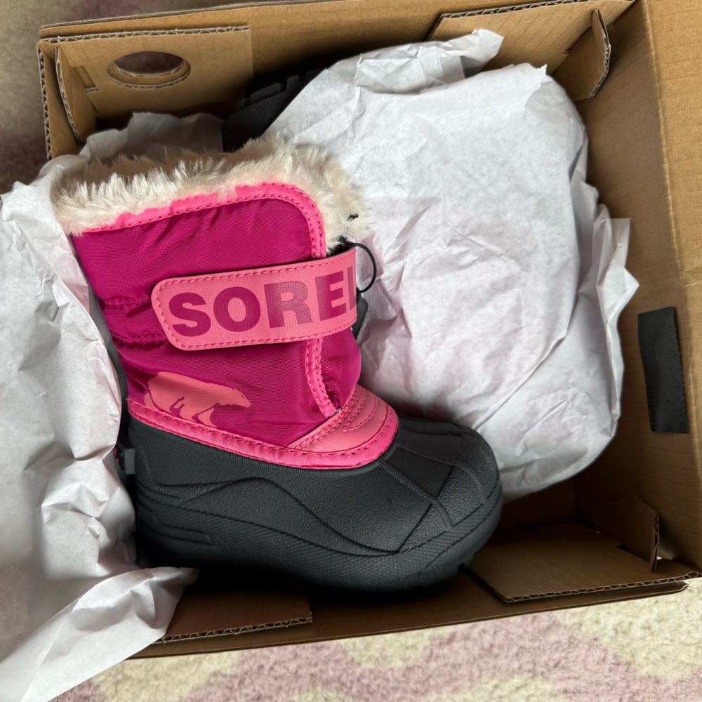 Sorel Kids' Fuchsia and Black Snow Boots
